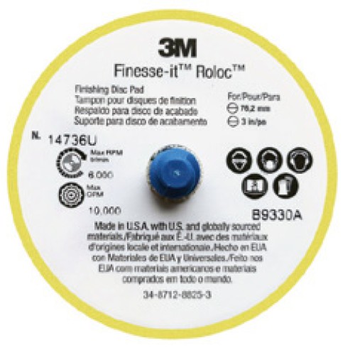 3M™ Finesse-it™ Roloc™ لوحة اللمسات النهائية للأقراص 14736U، 3 بوصات ثابتة، 12 قطعة/علبة