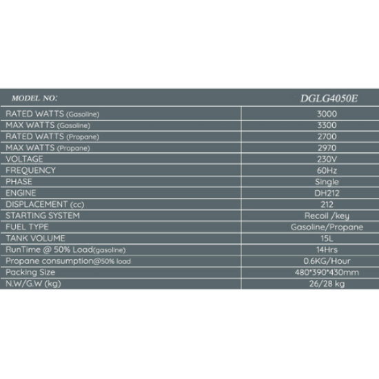 مولد كهرباء يعمل بالبنزين - DGLG4050E