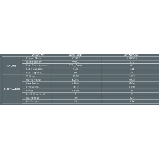 مولد كهربائي ديزل يدوي ومحمول - KT15000SE