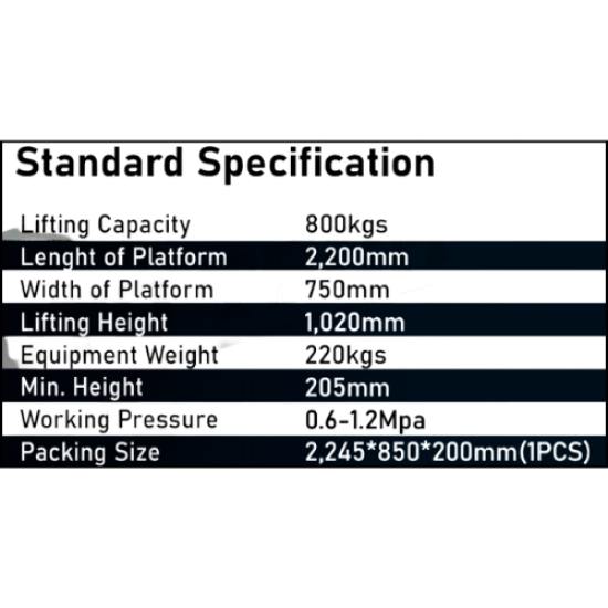 Jintuo ML-800 - طاولة رفع للدراجات النارية