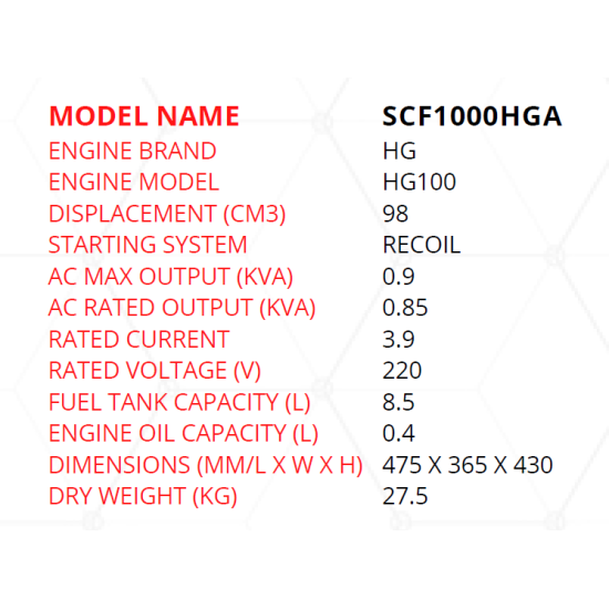 دايشين SCF1000HGA - مولد بنزين