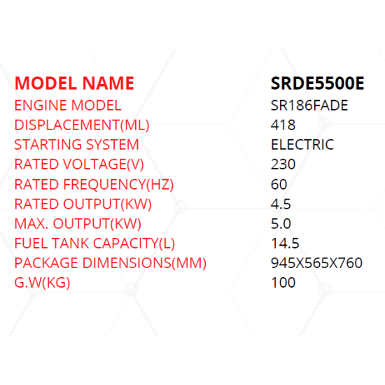 شينيراي SRDE5500E - مولد ديزل