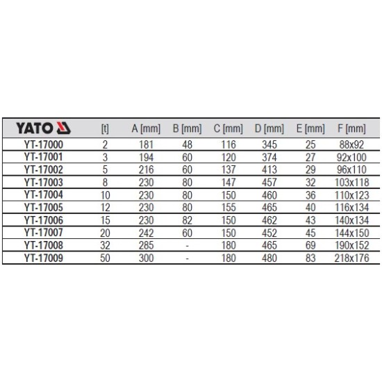 YATO YT-17000 - رافعة هيدروليكية