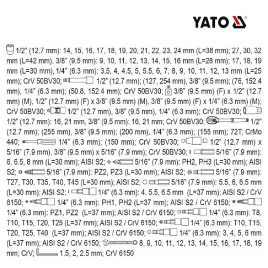 YATO YT-38831 - طقم أدوات 111 قطعة