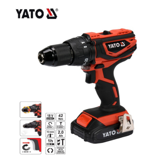 YATO YT-82796 - مثقاب دقاق لاسلكي 13 ملم 18 فولت