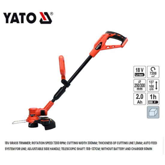 YATO YT-82830 - ماكينة تشذيب العشب اللاسلكية 18 فولت