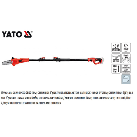 YATO YT-82837 - منشار كهربائي لاسلكي 18 فولت