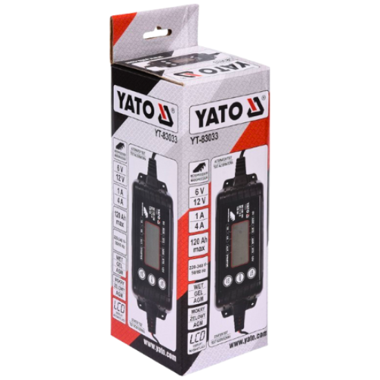 YATO YT-83033 - شاحن بطارية السيارة 6V / 12V