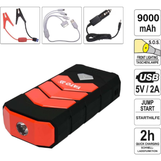 YATO YT-83081 - بنك طاقة احترافي مع جهاز Jump Starter